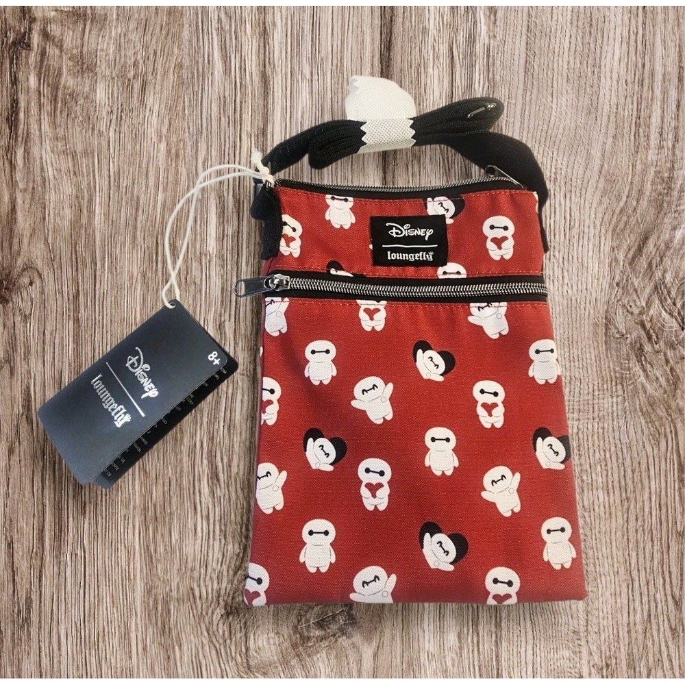 NWT Loungefly X Disney Big Hero 6 Baymax All-Over Print Crossbody Passport Bag